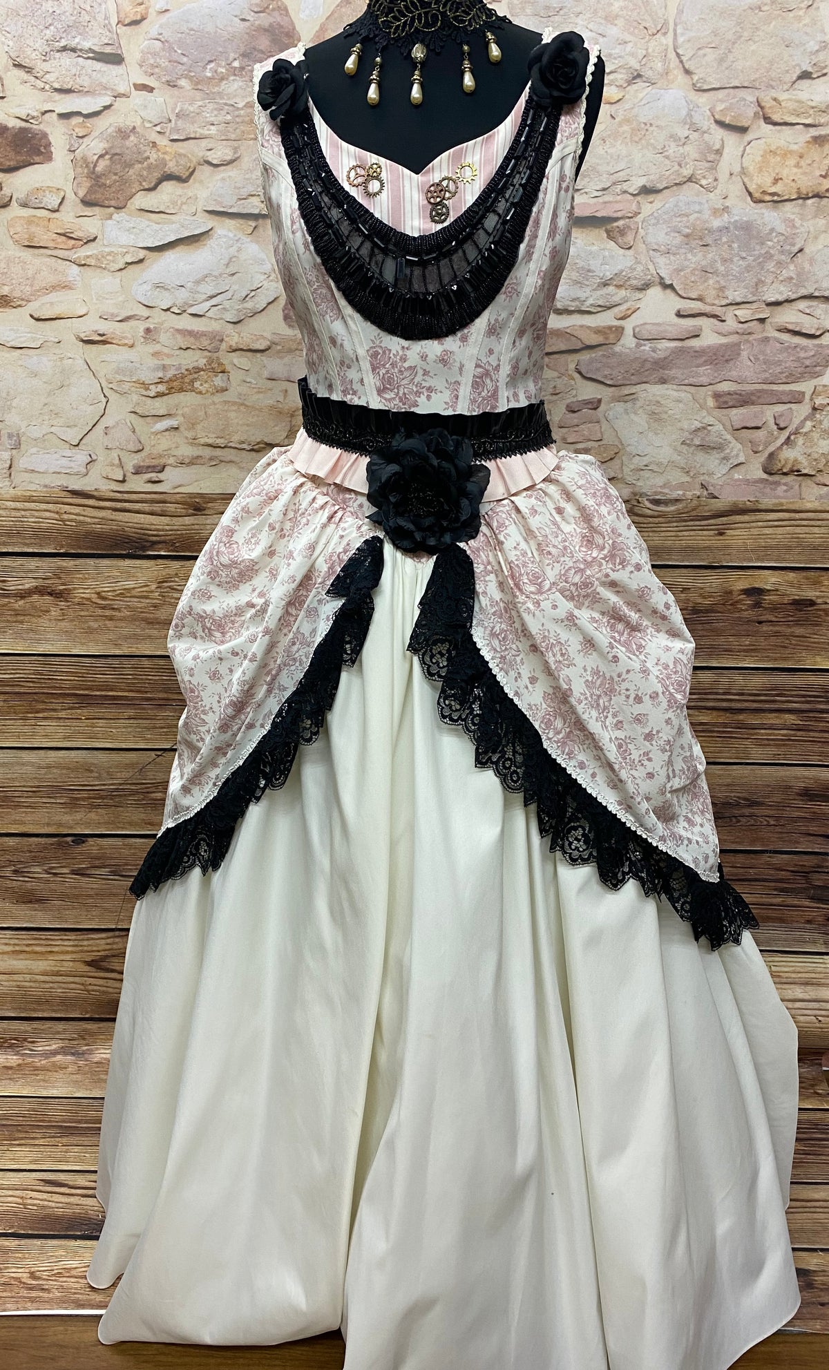 Steampunk Vintage Rokoko Viktorianisch Brautkleid Hochzeitskleid Gr.36 Unikat