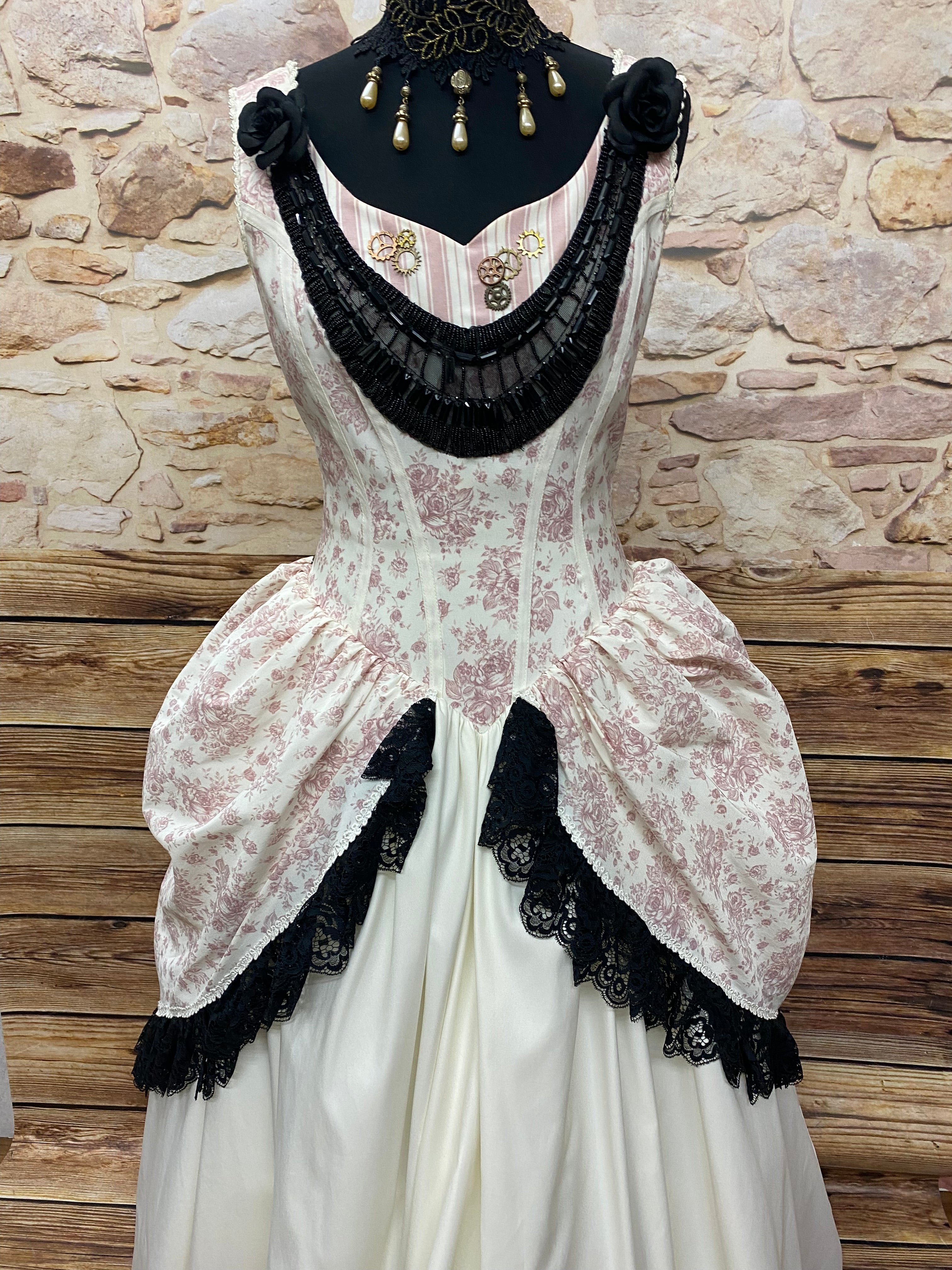 Steampunk Vintage Rokoko Viktorianisch Brautkleid Hochzeitskleid Gr.36 Unikat
