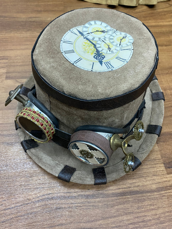 Steampunk-Damenkostüm „Oliv & Gold“ – Gr. 38