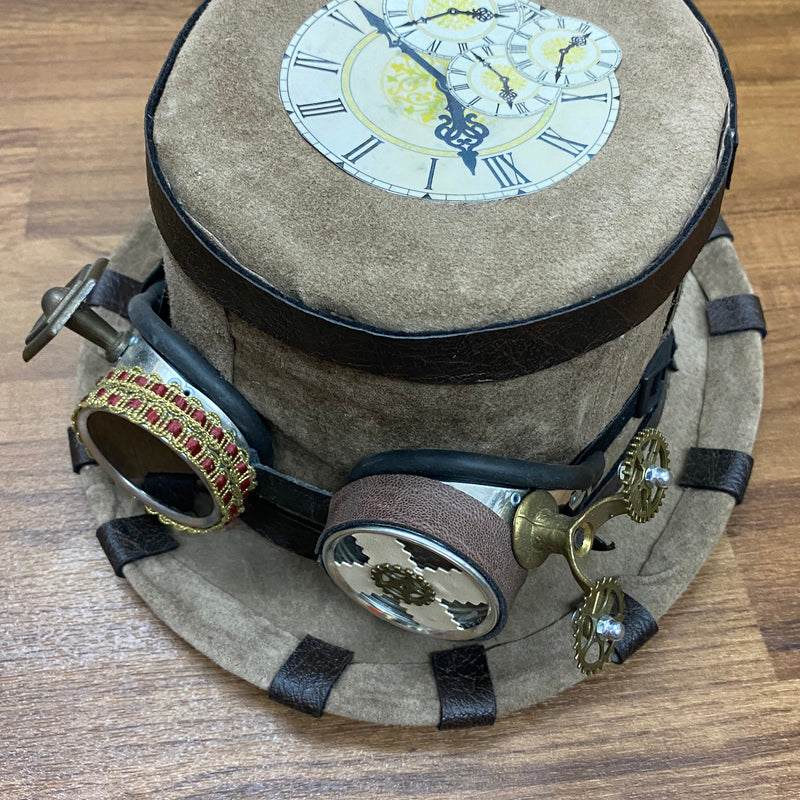 Steampunk-Damenkostüm „Oliv & Gold“ – Gr. 38