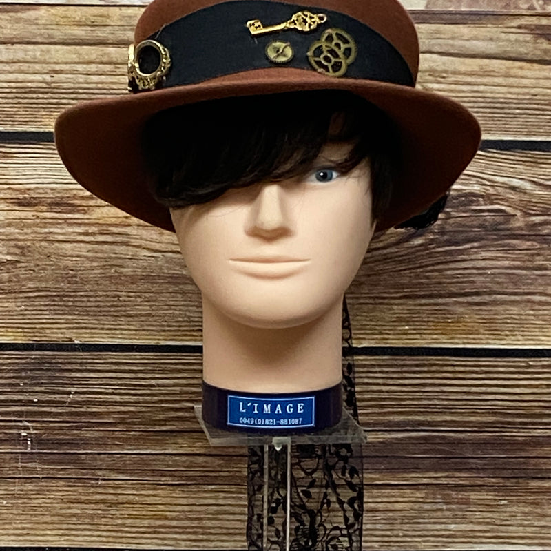 Hochwertiger Steampunk Damenhut braun, Unikat Gr.56