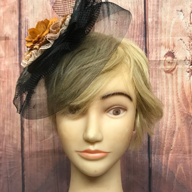 Kopfschmuck Damen, Steampunk Fascinator, braun, Handmade