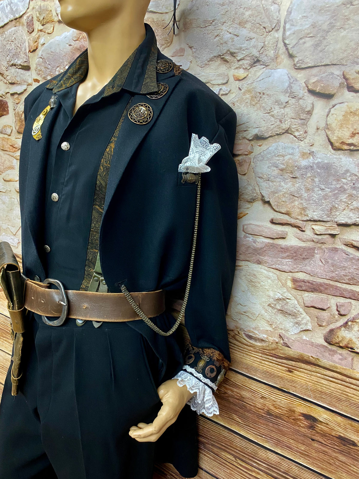 Tenue steampunk de haute qualité homme taille 58, veste coupe vintage et pantalon ancien