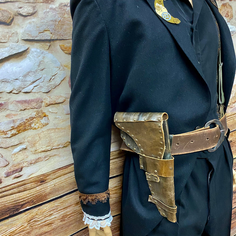 Hochwertiges Steampunk Outfit Herren Gr.58, Vintage-Cut Jacke und antiker Hose, Unikat