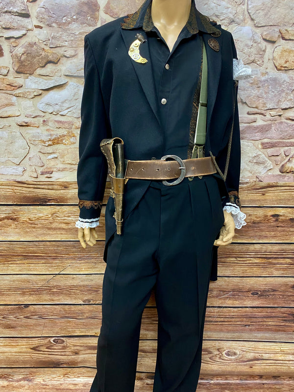 Hochwertiges Steampunk Outfit Herren Gr.58, Vintage-Cut Jacke und antiker Hose, Unikat
