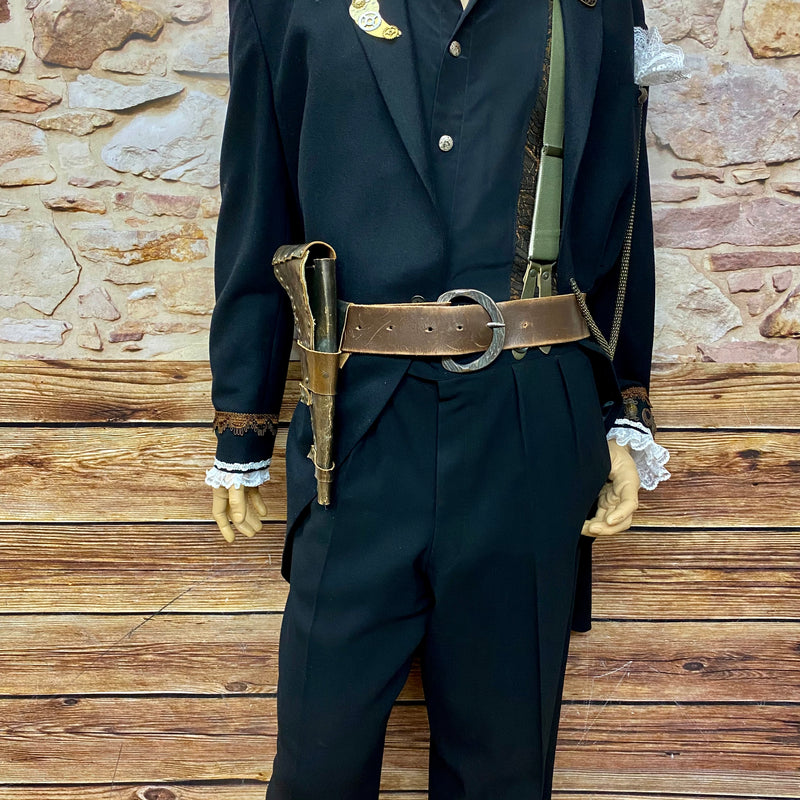 Hochwertiges Steampunk Outfit Herren Gr.58, Vintage-Cut Jacke und antiker Hose, Unikat