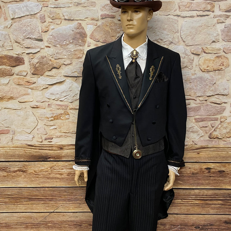 Steampunk Hochzeitsanzug mit Frack und Stresemann-Hose Gr.56 Unikat