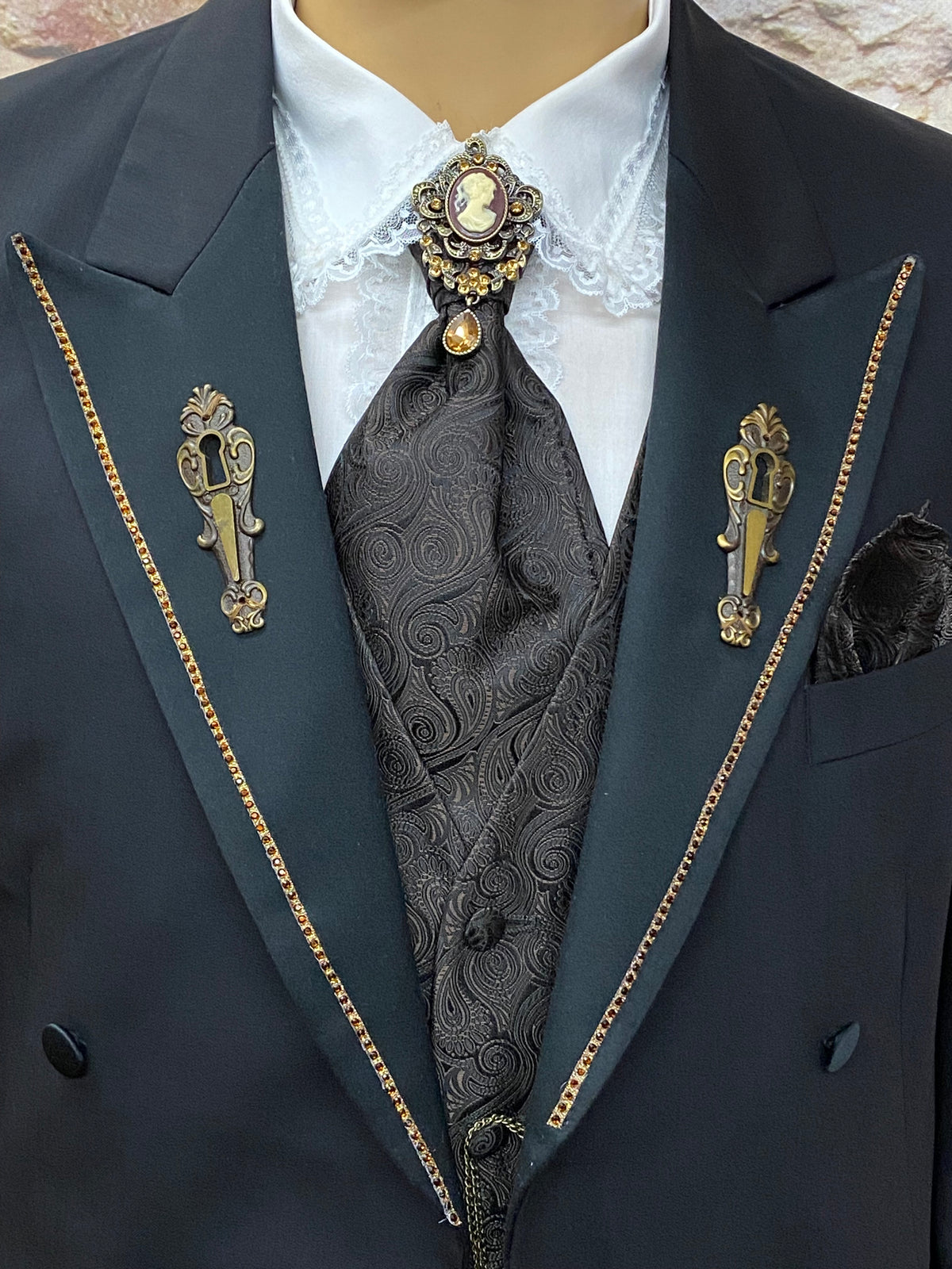 Costume de mariage steampunk avec frac et pantalon Stresemann taille 56 unique