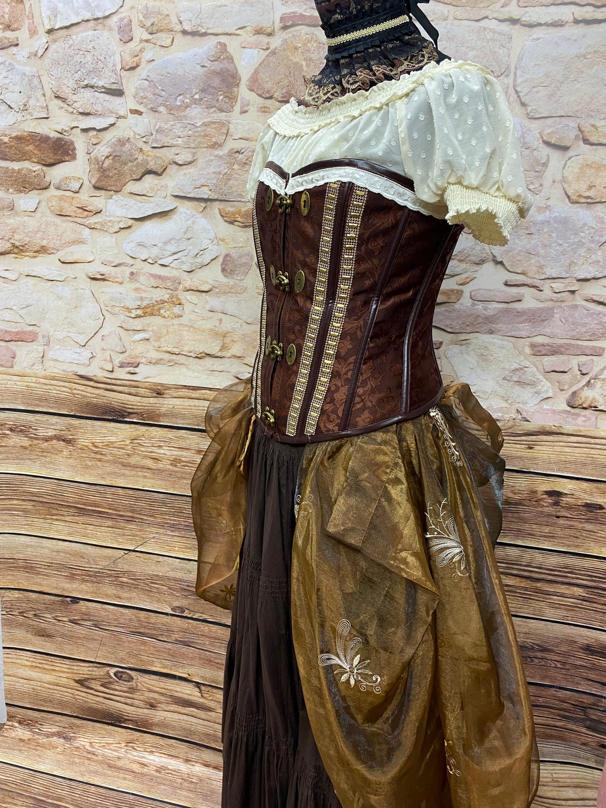 Costume Steampunk pour femme, 7 pièces, haute qualité, taille 46, unique 