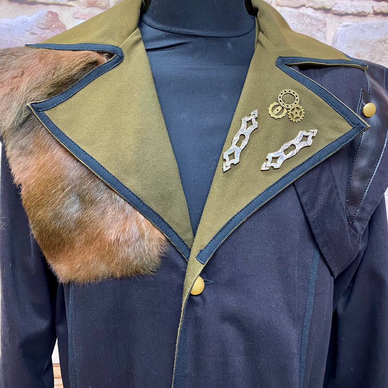 Hochwertiger Steampunk Mantel für Herren Unikat Gr.L