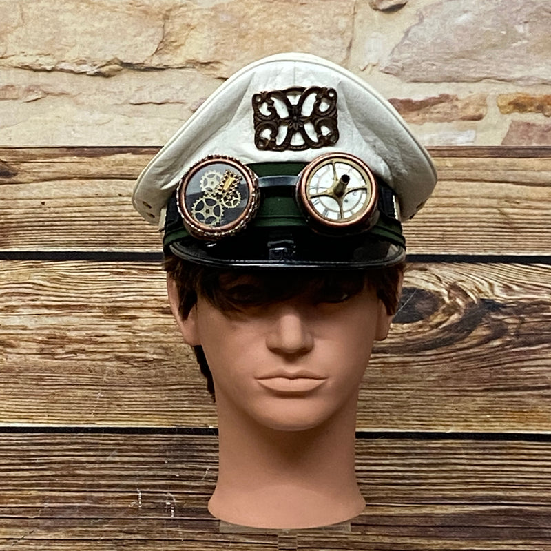Steampunk Vintage Polizei-Mütze handveredelt, Unikat Gr.59