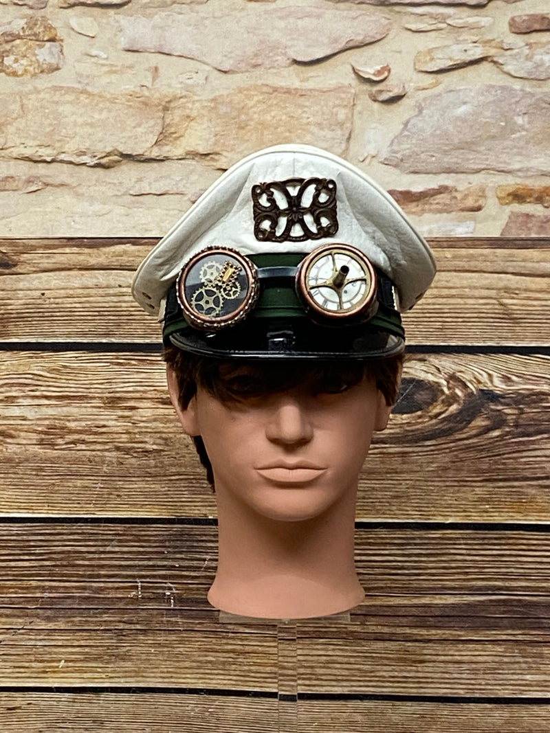 Steampunk Vintage Polizei-Mütze handveredelt, Unikat Gr.59