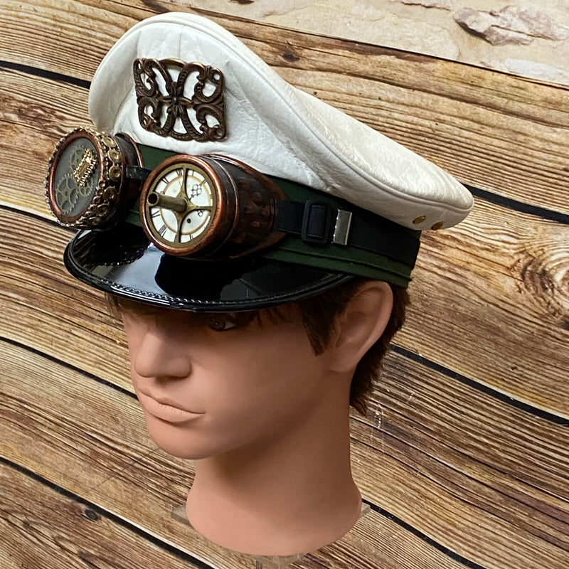 Steampunk Vintage Polizei-Mütze handveredelt, Unikat Gr.59