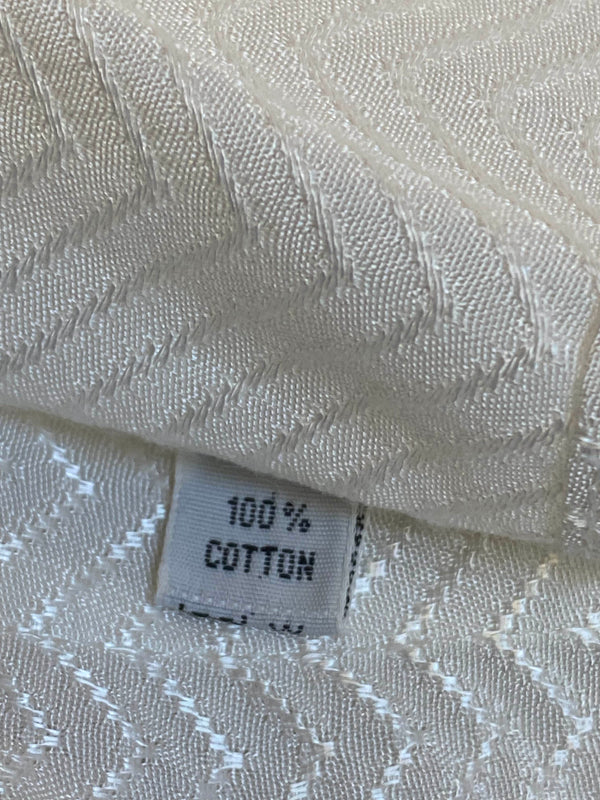 Vintage Stehkragen-Hemd | Cremeweiß | Gr. 45 | 100% Baumwolle