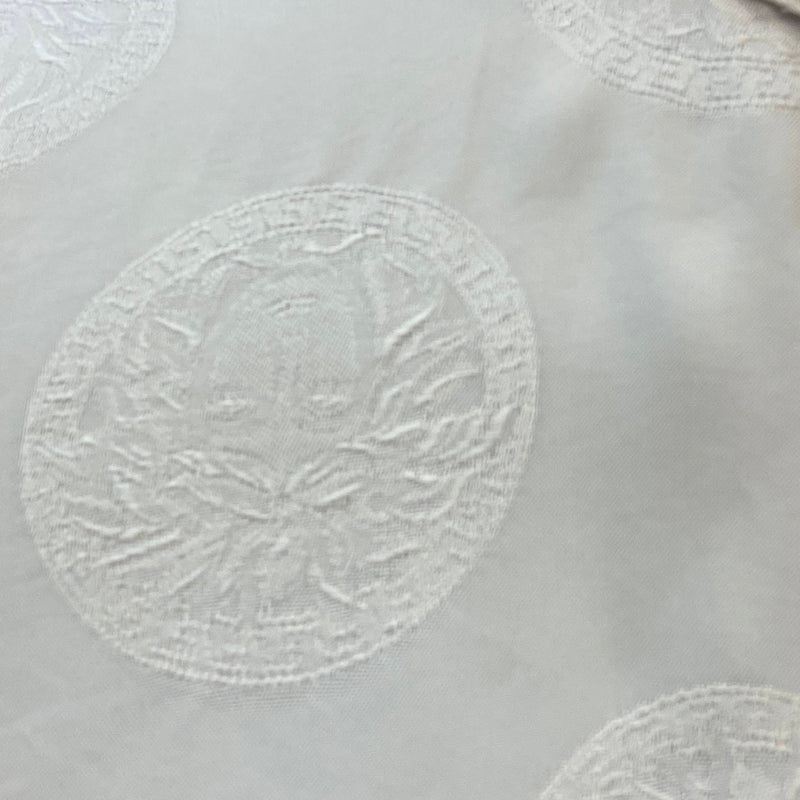 Elegantes Vintage-Hemd mit Ornament-Muster und Stehkragen– Cremeweiß, Gr. 41