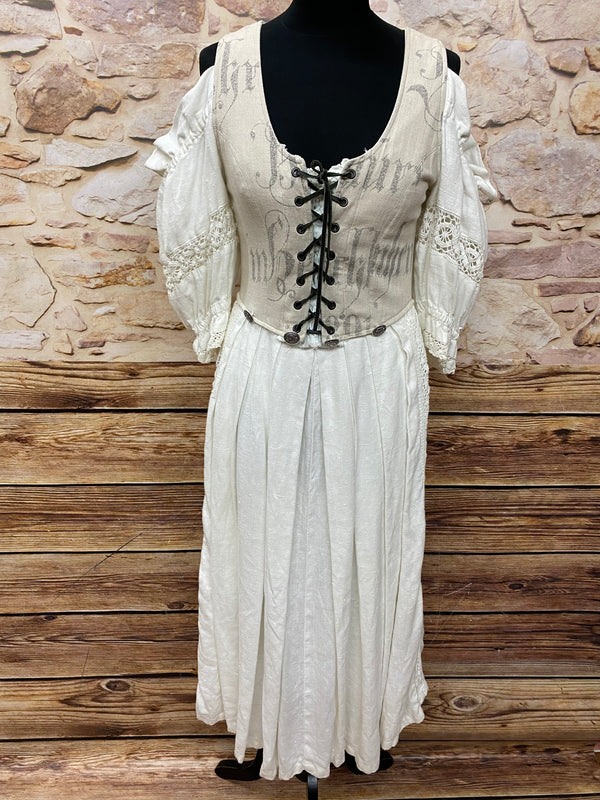 Stockerpoint Landhaus Kleid Trachten beige mit Schürze Gr.38