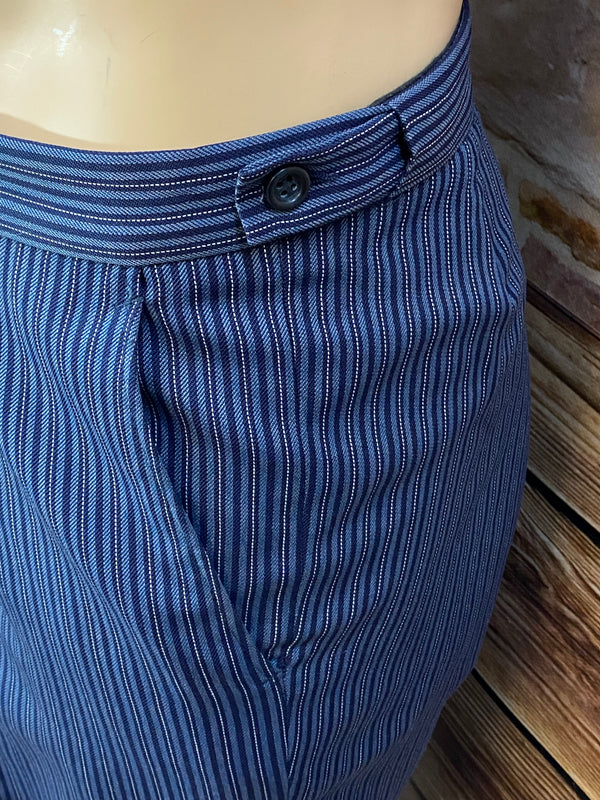 „Vintage Anzughose Herren dunkelblau gestreift Stresemann Stil Größe 56“