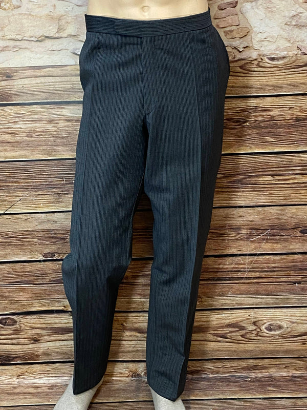 „Vintage Stresemannhose grau gestreift Herren Schurwolle klassische Abendhose“