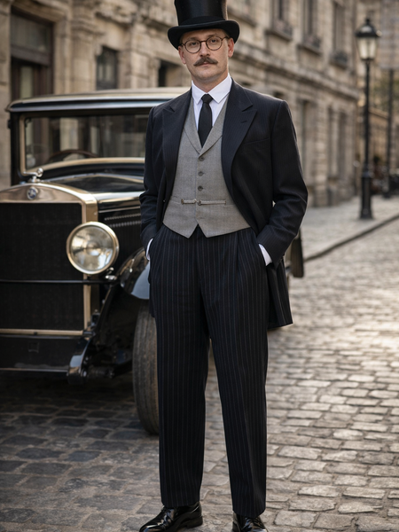 Vintage Stresemannhose Herren – 20er/30er Jahre Nadelstreifen aus Schurwolle