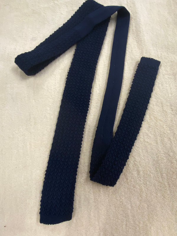 Strick-Krawatte Vintage dunkelblau, Ansicht 4