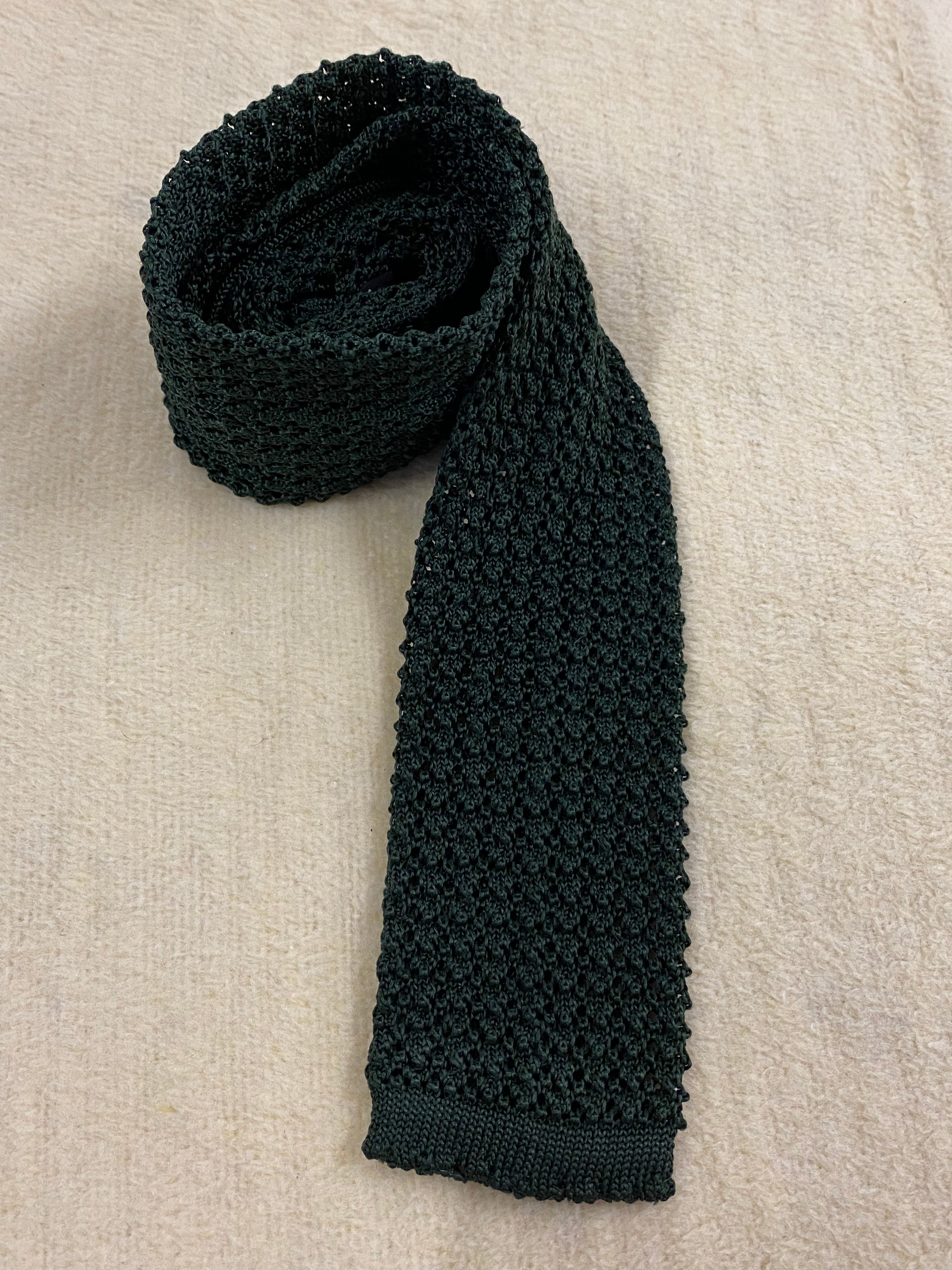 Strick-Krawatte Vintage dunkelgrün