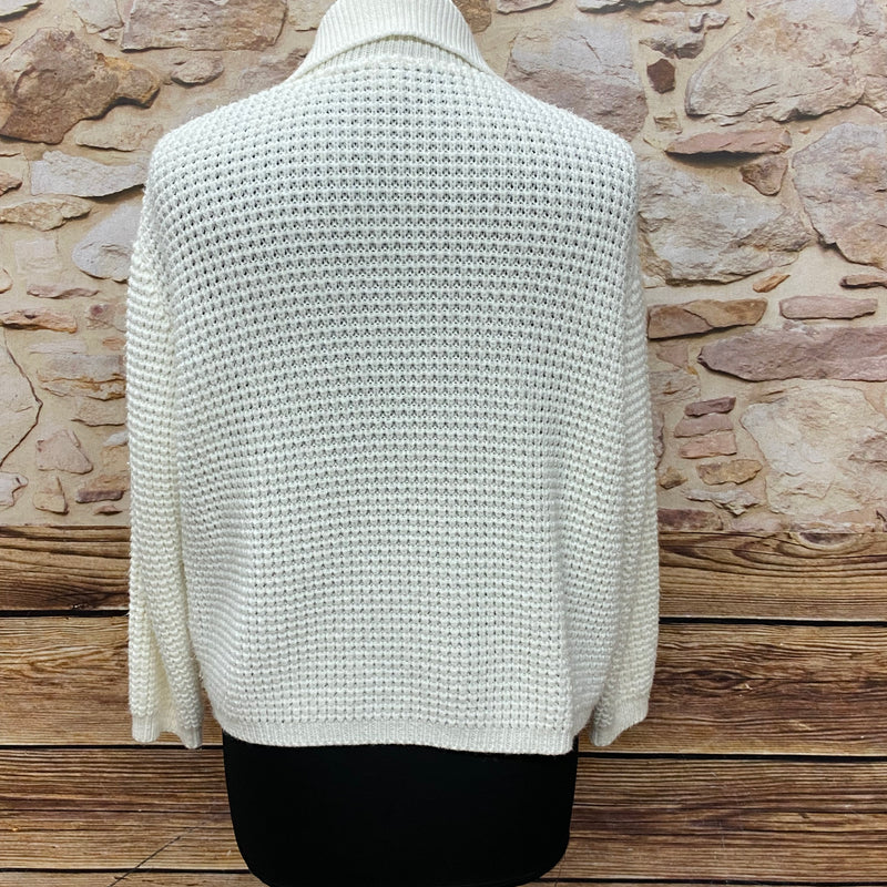 Strickjacke Vintage Damen Jacke Gr.40, cremefarbend