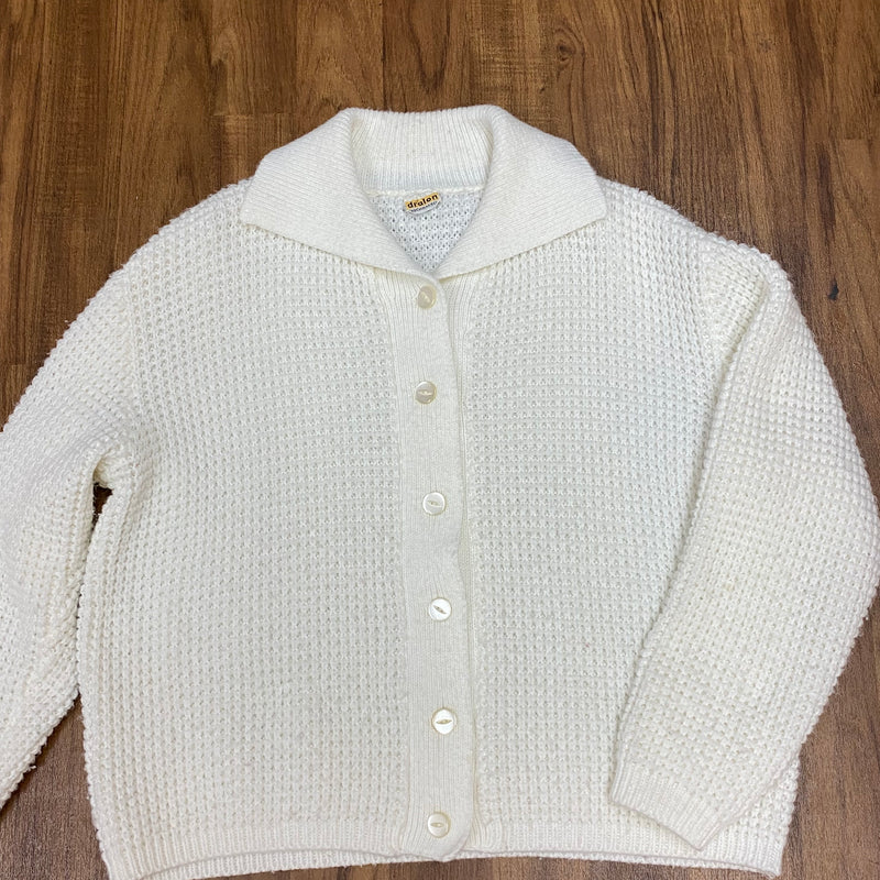 Strickjacke Vintage Damen Jacke Gr.40, cremefarbend