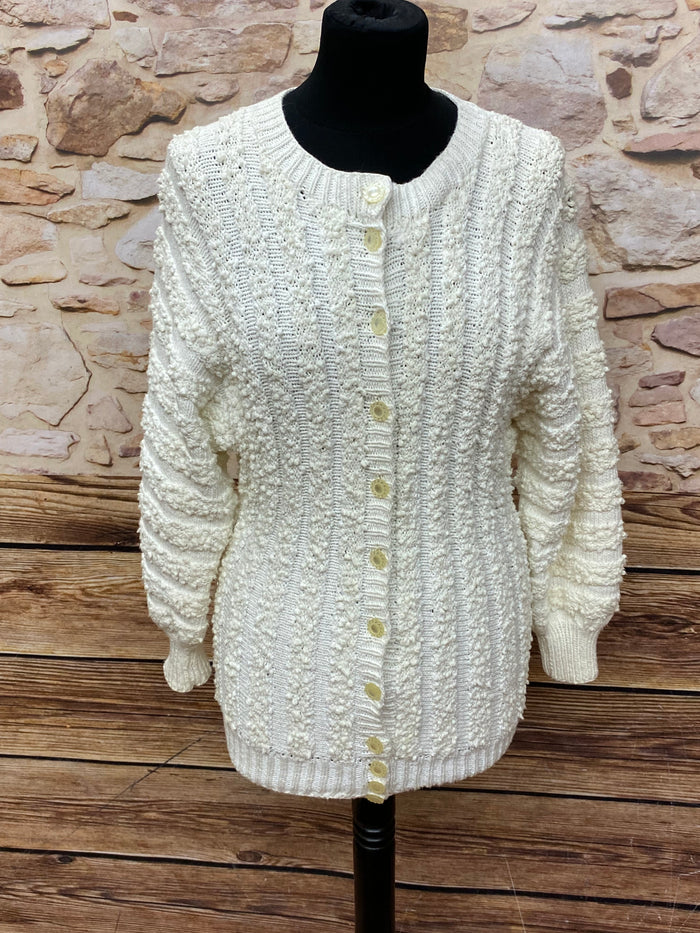 Vintage Strickjacke Gr.36, cremefarbend