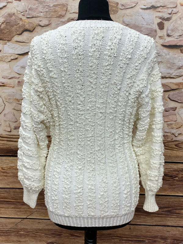 Vintage Strickjacke Gr.36, cremefarbend