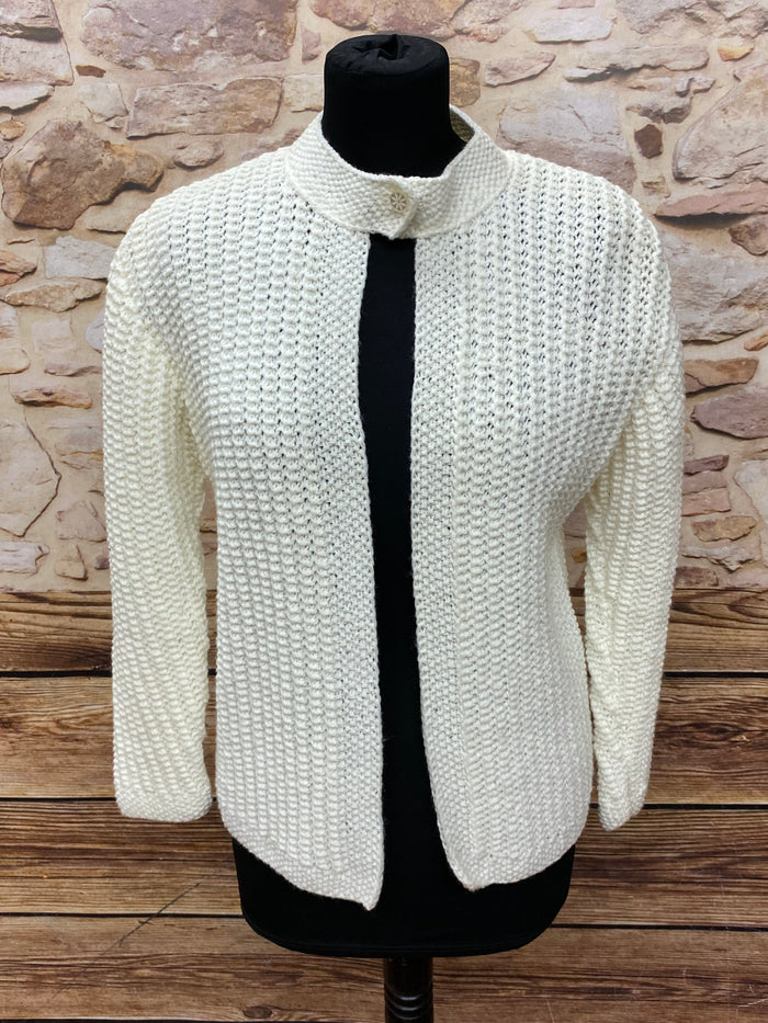 Strickjacke Vintage Damen Gr.38, cremefarbend