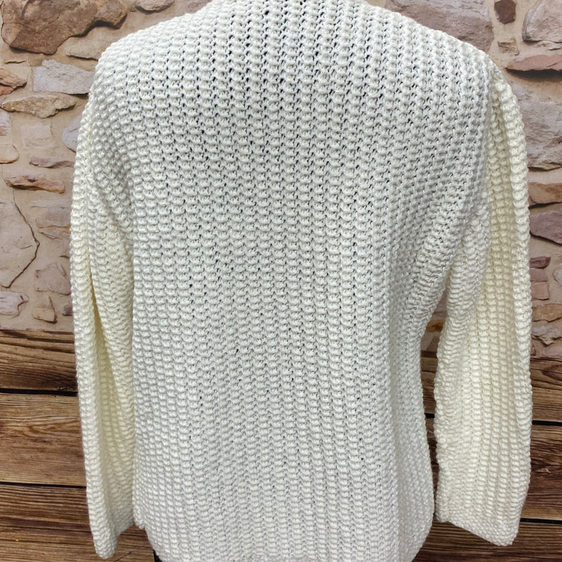 Strickjacke Vintage Damen Gr.38, cremefarbend