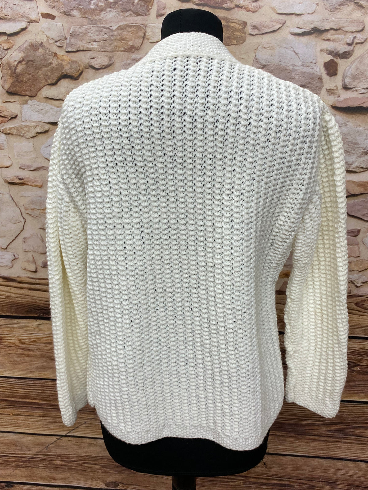 Cardigan femme vintage taille 38, couleur crème 