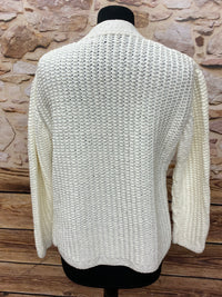 Cardigan femme vintage taille 38, couleur crème 