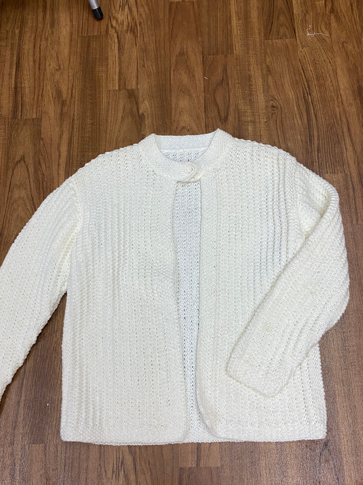 Cardigan femme vintage taille 38, couleur crème 
