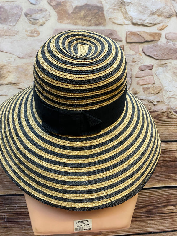 Vintage Strohhut Damenhut Sonnenhut Sommer-Hut Laura Ashley, Gr.57