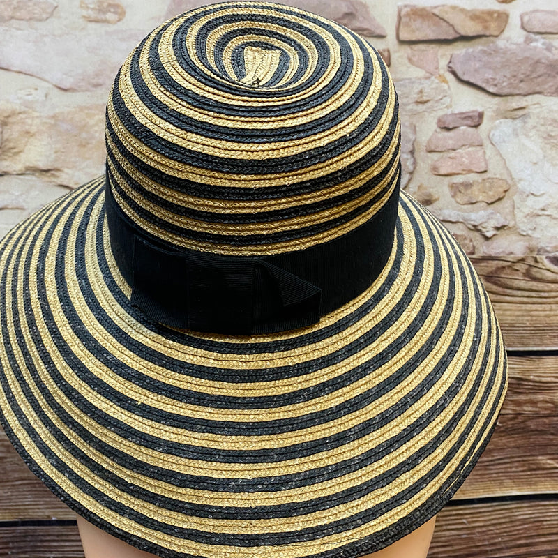 Vintage Strohhut Damenhut Sonnenhut Sommer-Hut Laura Ashley, Gr.57