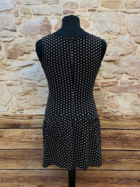 Robe noire à pois style années 40, taille basse vintage taille M 