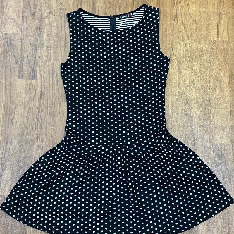 Schwarzes  Kleid mit Pünktchen 40er Jahre Stil, Vintage tiefe Taille Gr.M