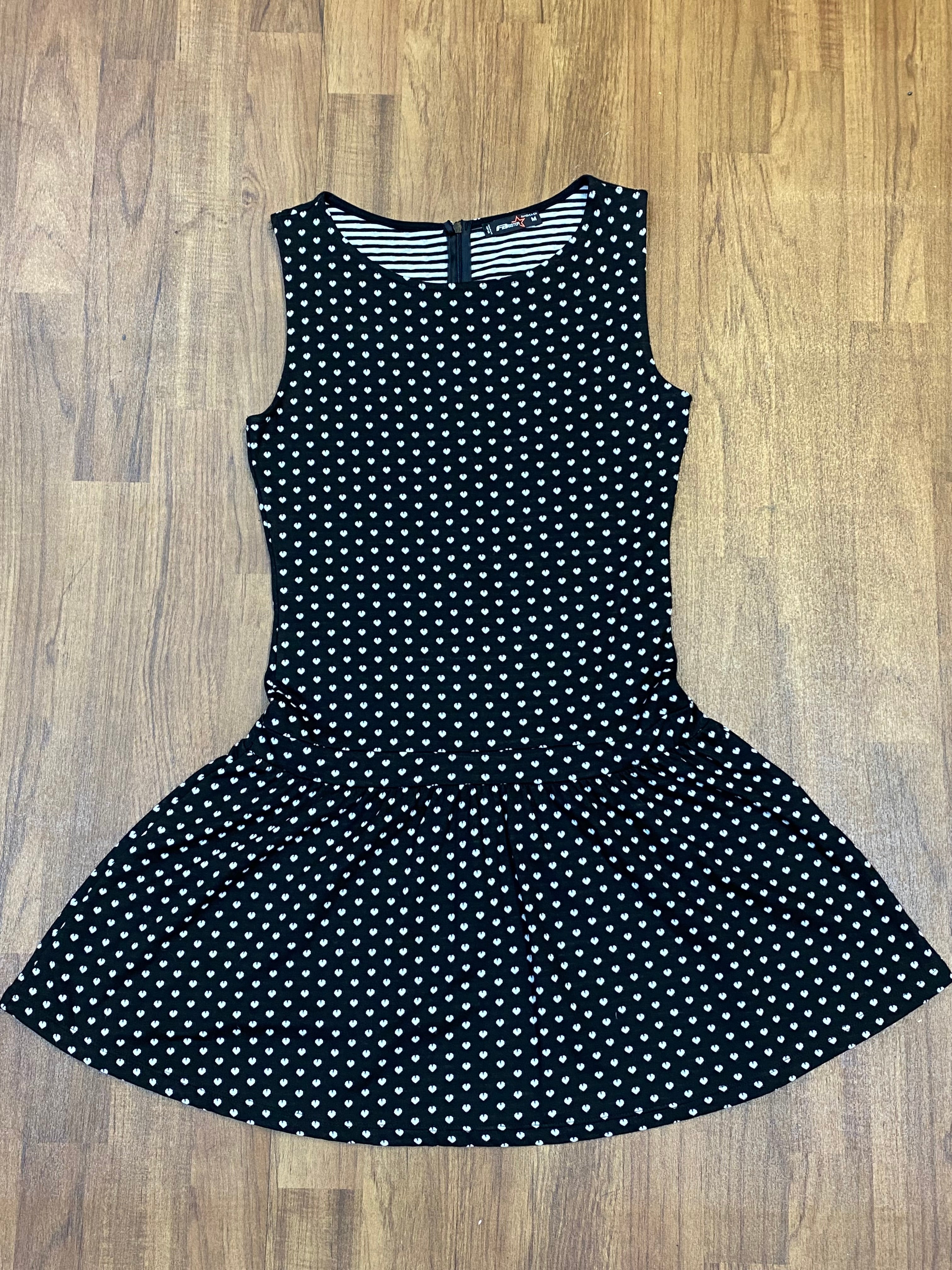 Schwarzes  Kleid mit Pünktchen 40er Jahre Stil, Vintage tiefe Taille Gr.M