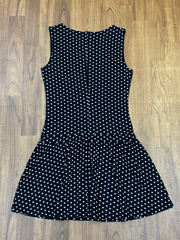 Schwarzes  Kleid mit Pünktchen 40er Jahre Stil, Vintage tiefe Taille Gr.M