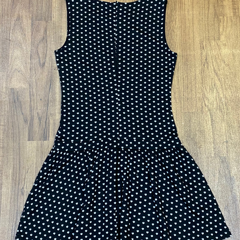 Schwarzes  Kleid mit Pünktchen 40er Jahre Stil, Vintage tiefe Taille Gr.M