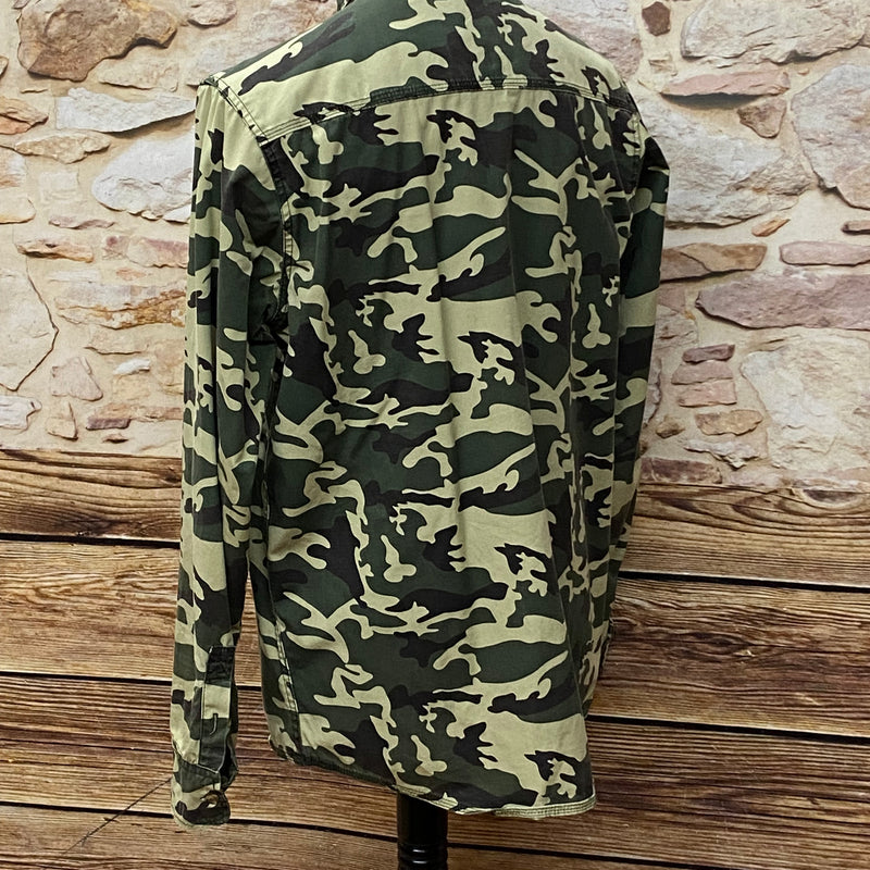 Vintage Tarnjacke Herren Jacke - Tarnhemd Camouflage Gr.XL