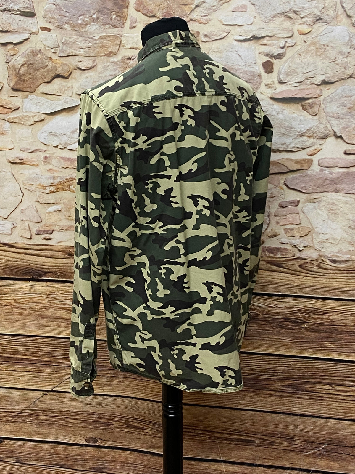 Vintage Tarnjacke Herren Jacke - Tarnhemd Camouflage Gr.XL