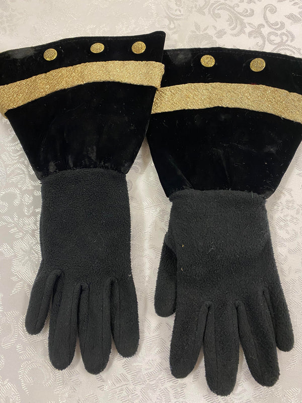 Vintage Bühnenhandschuhe Schwarz – Handmade | Gr. M