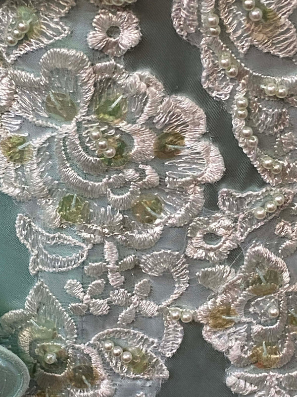 Vintage Theaterkleid Mintgrün Rüschen Ballkleid Bühnenkostüm Barock Stil, Ansicht 4