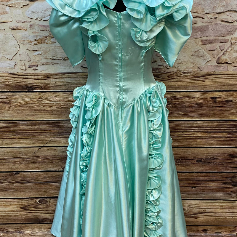 Vintage Theaterkleid Mintgrün Rüschen Ballkleid Bühnenkostüm Barock Stil, Ansicht 7