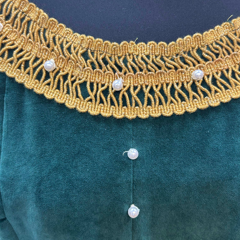 Mittelalterliche Kleid in Samt: Vintage Damen Gewand Gr. 44