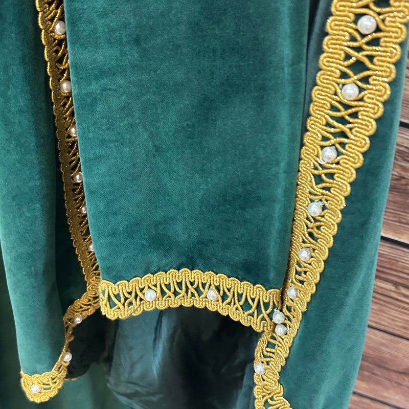 Mittelalterliche Kleid in Samt: Vintage Damen Gewand Gr. 44