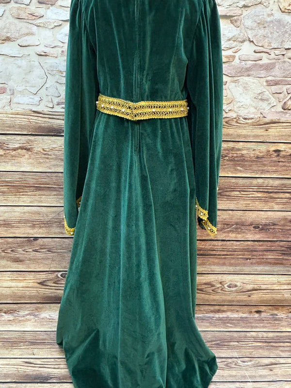 Mittelalterliche Kleid in Samt: Vintage Damen Gewand Gr. 44