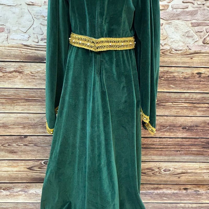 Mittelalterliche Kleid in Samt: Vintage Damen Gewand Gr. 44
